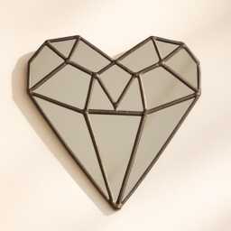 stained Glass Heart Mirror Crystal Romantic Wall Decor, Valentine Gift - thumbnail 3