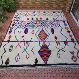 Azilal Rug Handmade -Rainbow Moroccan - Anime Rug- Wool Berber Vintage Custom Area Tribal - thumbnail 3