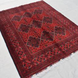 Handmade Afghan Bukhara Wool Rug 6.5 X 5.0 Ft, Oriental Turkmen Design - thumbnail 2