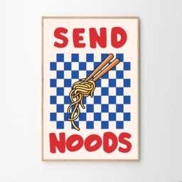 Send Noods Art Canvas Poster, Trendy Wall Art, Kitchen Aesthetic Decor, Retro Home Printed Gift - thumbnail 2