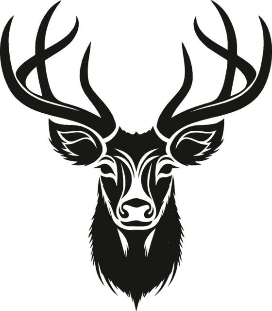 Stag Deer Head Decal Car Van Bonnet Vinyl Side Sticker Wall Art Hood Graphic Window Door Sign Motorhome Campervan