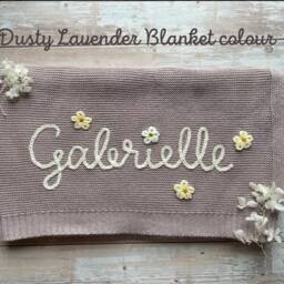 Hand Embroidered Baby Knit Blanket, Soft Cotton, Customized Gift For Newborn, Shower - thumbnail 3