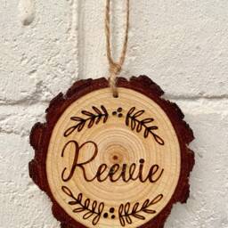 Personalised Name Ornament, Custom Engraved Wood Slice, Christmas Decoration, Personalised Gift, Bauble - thumbnail 2