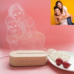 Custom 3D Photo Lamp Personalized Engraving Night Light Gift For Her Mothers Day Christmas Gifts - thumbnail 3