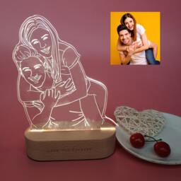 Custom 3D Photo Lamp Personalized Engraving Night Light Gift For Her Mothers Day Christmas Gifts - thumbnail 2