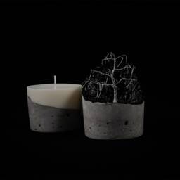 Unique Candle Gift Set - Wire Tree Of Life & Cool Concrete Pieces - thumbnail 3
