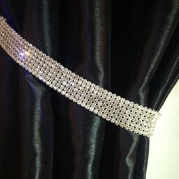 Diamante Rhinestone Crystal Curtain Tie Backs Real Stones, Handmade - Pair - thumbnail 3