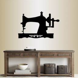In-Style Decals Wall Vinyl Decal Home Decor Art Sticker Vintage Sewing Machine Old Fashioned Retro Antique Removable Mural Design 323 - thumbnail 1
