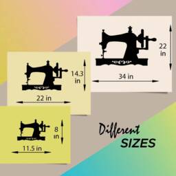 In-Style Decals Wall Vinyl Decal Home Decor Art Sticker Vintage Sewing Machine Old Fashioned Retro Antique Removable Mural Design 323 - thumbnail 2