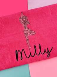 Personalized Yoga Towel Embroidered Design, Custom Name - thumbnail 1