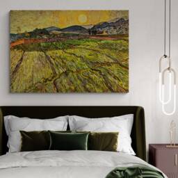 Van Gogh Wheat Field Art Print - Enclosed Field, Rising Sun - thumbnail 2