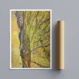 Van Gogh Wheat Field Art Print - Enclosed Field, Rising Sun - thumbnail 3