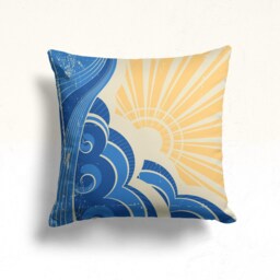 Summer View Cushion Cover, Sun Rise Pillow Case, Decorative Living Room Throw Top, Bedroom Textiles, Digital Printed Kitchen - thumbnail 3