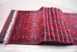 Handmade Wool Turkmen Runner Rug Afghan Bokhara Hallway Carpet - 31.6 X 2.9 Ft - thumbnail 1