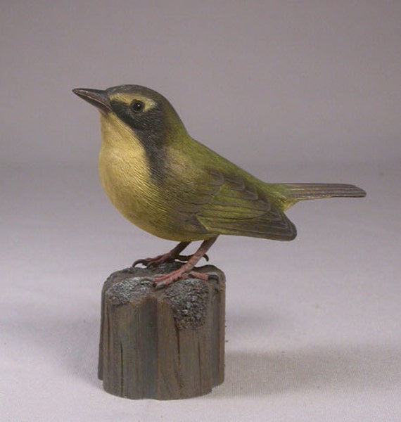 Kentucky Warbler Wood Carving Bird - image 1