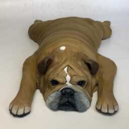 Custom English Bulldog Clay Sculpture Pet Memorial Urn - thumbnail 3