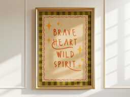 Brave Heart Wild Spirit Poster Watercolor Nursery Wall Art - thumbnail 1