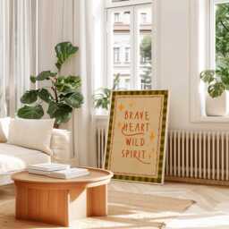 Brave Heart Wild Spirit Poster Watercolor Nursery Wall Art - thumbnail 3