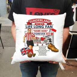 Personalised Retro Sunderland Fc Cushion. With Any Name. Football Fan Cushion. Stadium Of Light - thumbnail 1
