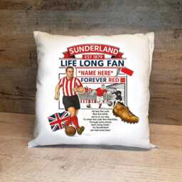 Personalised Retro Sunderland Fc Cushion. With Any Name. Football Fan Cushion. Stadium Of Light - thumbnail 3