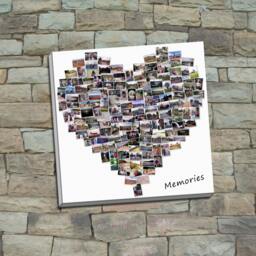 Wedding Day Love Heart Canvas Print Bespoke Design Collage Picture Perfect Gift Custom Art Small To Extra Large Sizes - thumbnail 3