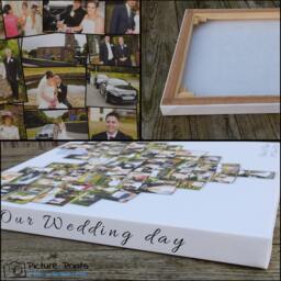 Wedding Day Love Heart Canvas Print Bespoke Design Collage Picture Perfect Gift Custom Art Small To Extra Large Sizes - thumbnail 2