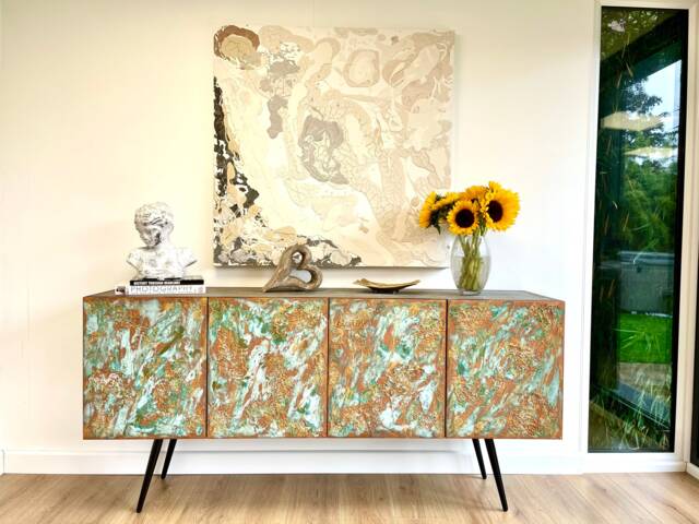 Midcentury Style Sideboard Copper Patina - image 1