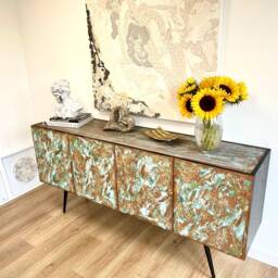 Midcentury Style Sideboard Copper Patina - thumbnail 2