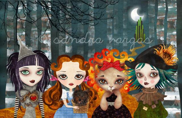 Oz Girls 8x12 Art Print By Sandra Vargas, Sisterhood Wall - image 1