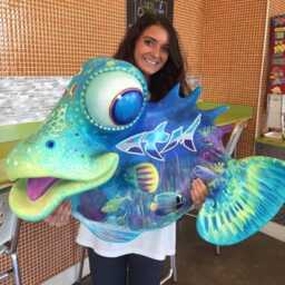 Hand Made Fiberglass Fish Sculpture Custom Wall Art For Indoor/Outdoor Display - thumbnail 3