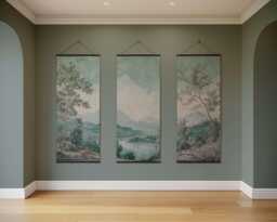 Tranquil Lake Tapestry - Wall Hanging Unique Art - thumbnail 1