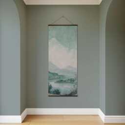Tranquil Lake Tapestry - Wall Hanging Unique Art - thumbnail 2