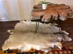 Deerhide Rug, Soft, Handmade, Boho, Fur, Leather - thumbnail 1