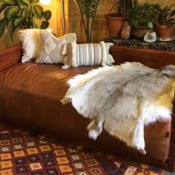Deerhide Rug, Soft, Handmade, Boho, Fur, Leather - thumbnail 4