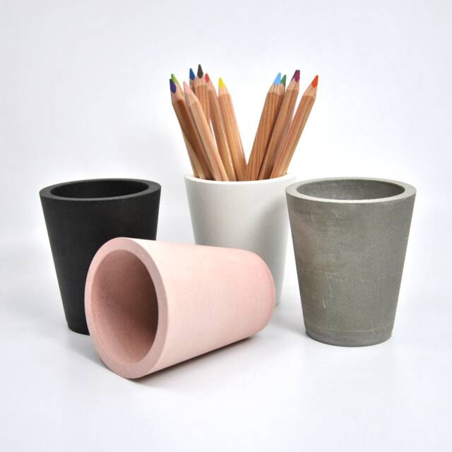 Modern Concrete Pencil Holder Desk Organizer, Bathroom Accessory - image 1