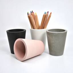Modern Concrete Pencil Holder Desk Organizer, Bathroom Accessory