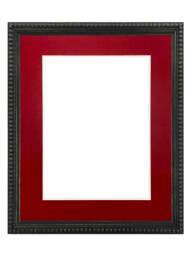 Crown Black Photo Frame With Red Mount, Wooden Bobbin Distressed