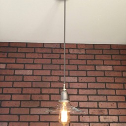 "Industrial Pendant Light -Raw Steel 8"" Flat Clear Glass Shade With Patented ""Huila Connector" - thumbnail 2