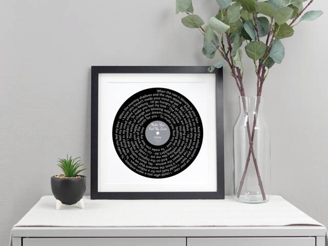 Make You Feel My Love Song Lyrics Vinyl Record Print - Wedding, Anniversary, Or Birthday Gift Adele Lyric Art Va009 - image 1