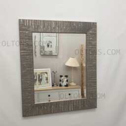 Blanca Modern Wood Frame Wall Mirror Bevelled Glass Grey 66x56cm Home Decor - thumbnail 2