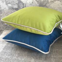 Green Apple Velvet Pillow Cover Lumbar Cushion With Piping - thumbnail 2