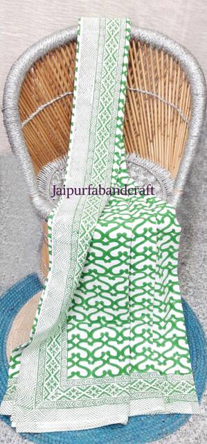 Hand Block Printed Cotton Bedsheet Indian Vegetable Dye Bedding - 90x108 - image 1