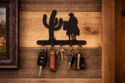 Cowboy By A Saguaro Cactus Key Holder - [4500006] - thumbnail 1