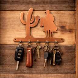 Cowboy By A Saguaro Cactus Key Holder - [4500006] - thumbnail 2