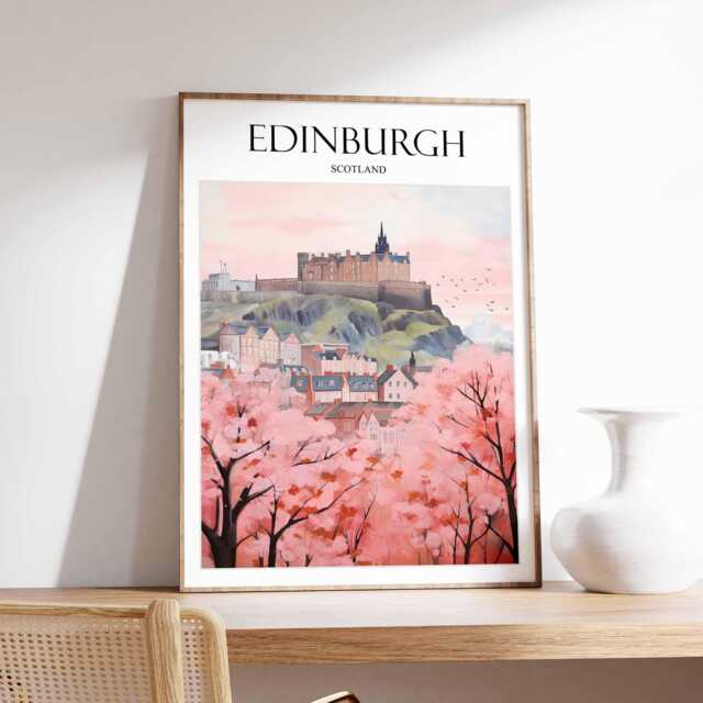 Edinburgh Travel Poster Botanical Scotland Art Print - image 1