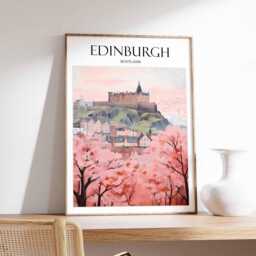 Edinburgh Travel Poster Botanical Scotland Art Print - thumbnail 1