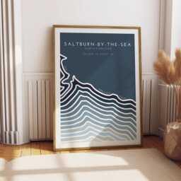 Saltburn-By-The-Sea Print Minimalist Yorkshire Coastline Art - Free Personalisation - thumbnail 3