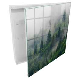 Misty Forest Wall Mounted Key Cabinet, Green Box For Home, Photographic Nature, Nature Lovers - thumbnail 2