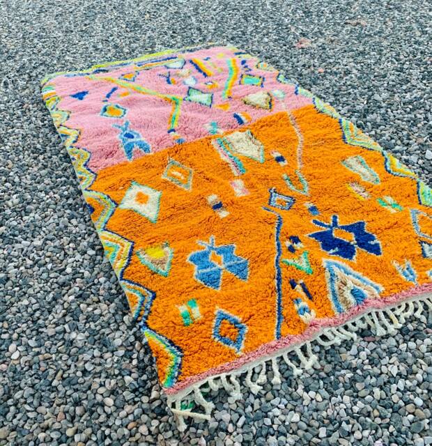 Pink Moroccan Rug, Shag Orange & Custom Made Carpet, Large Area Rug - image 1