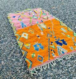 Pink Moroccan Rug, Shag Orange & Custom Made Carpet, Large Area Rug